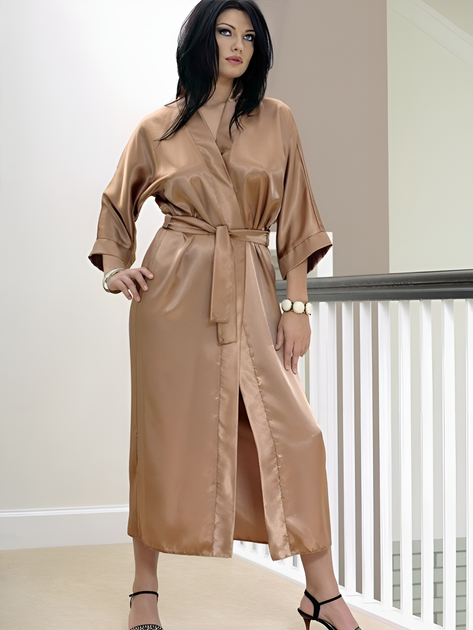 Халат жіночий DKaren Housecoat 130 XS Light Brown (5902686590903) - зображення 1