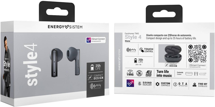 Навушники Energy Sistem Style 4 True Wireless Stone (8432426453504) - зображення 5