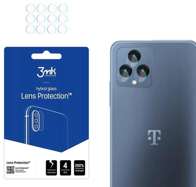 Комплект захисного скла 3MK Lens Protect для камеры T-Mobile T Phone Pro 5G / Revvl 6 Pro 5G 4 шт (5903108496179) - зображення 1