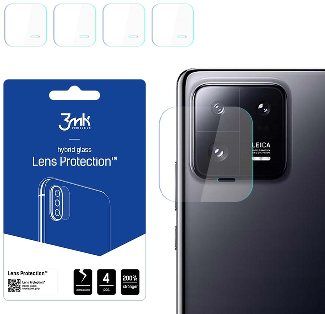 Комплект захисного скла 3MK Lens Protect для камеры Xiaomi 13 Pro 4 шт (5903108500333) - зображення 1