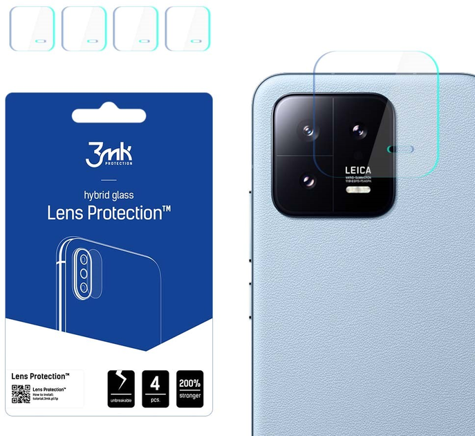 Комплект захисного скла 3MK Lens Protect для камеры Xiaomi 13 4 шт (5903108499736) - зображення 1