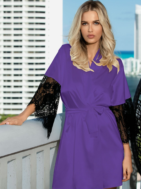 Podomka DKaren Housecoat Dagmara XS Violet (5903251370678) - obraz 1