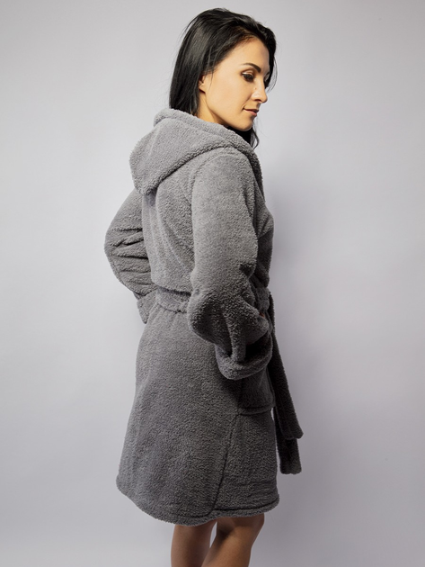 Халат жіночий теплий з капюшоном DKaren Housecoat Diana 2XL Grey (5903251437371) - зображення 2