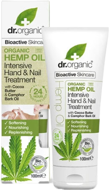 Płyn do rąk Dr. Organic Hemp Oil Intensive Hand & Nail Treatment 100 ml (5060391841267) - obraz 1