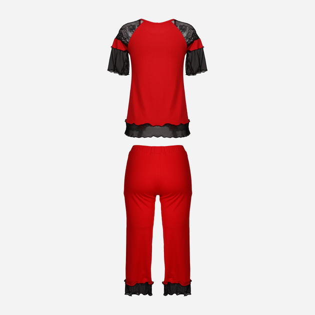 Піжама (кофта + бриджі) жіноча DKaren Set Manuela 2XL Червона (5903251371866) - зображення 5