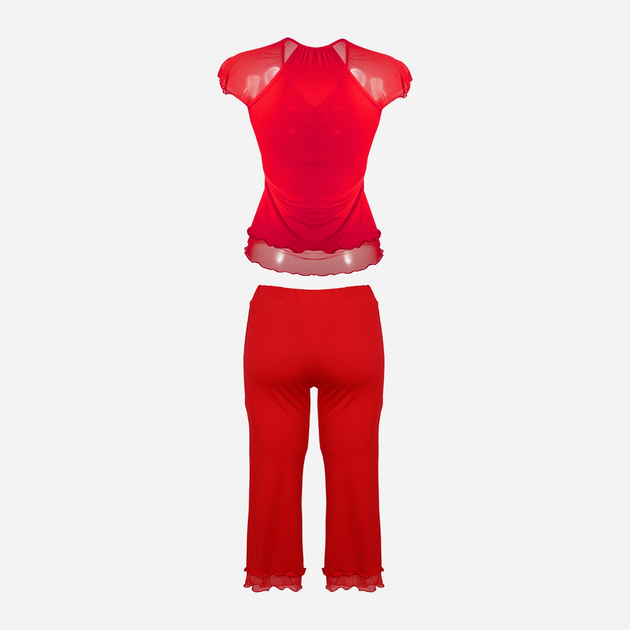 Піжама (кофта + бриджі) жіноча DKaren Set Sabi XS Червона (5901780669898) - зображення 3