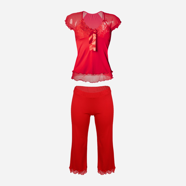 Piżama (bluza + bryczesy) DKaren Set Sabi L Red (5900652529063) - obraz 2