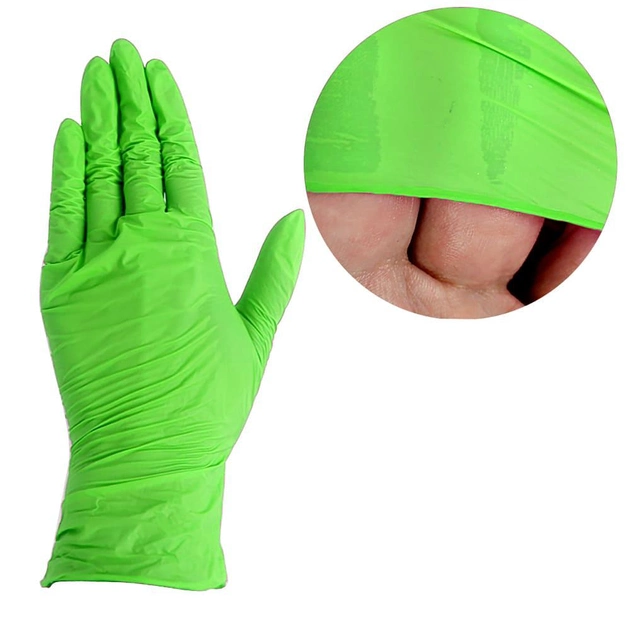 Рукавички нітрилові MediOk без тальку Emerald зелені S 100 шт (0304680) - зображення 1