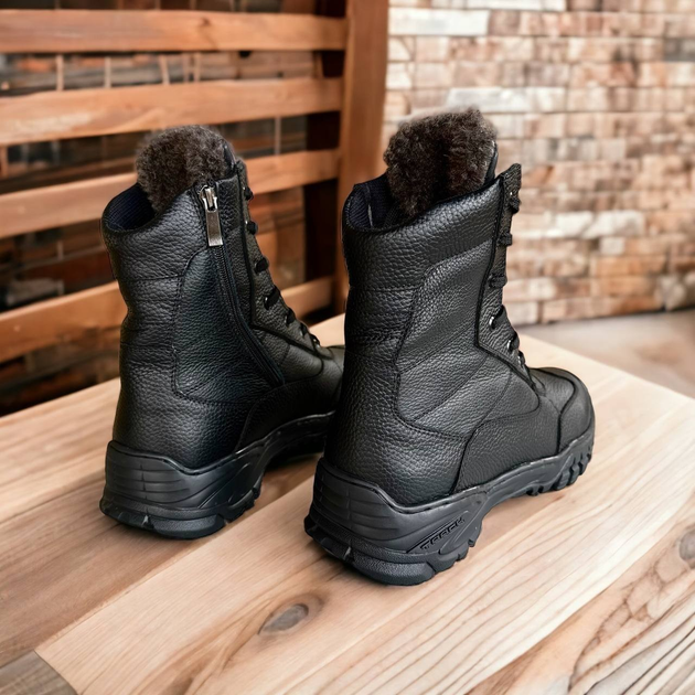 Берцы ботинки теплые Зима до - 25 натуральная гидрофобная кожа+натуральный мех усиленная пятка и носок 44 - изображение 2