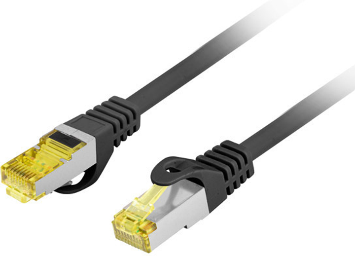 Patchcord Lanberg CAT.6a F/UTP 0.5 m Czarny (PCF6A-10CU-0050-BK) - obraz 1