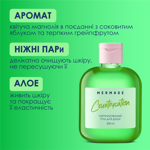 Парфумований гель для душу Mermade Countrycation 200 мл (4820241302543) - зображення 4