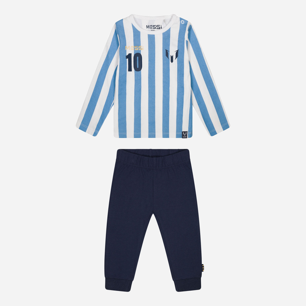 Piżama (spodnie + koszulka z długim rękawem) dziecięca Messi S49309-2 110-116 cm Jasnoniebieska/Biała (8720815172373) - obraz 1