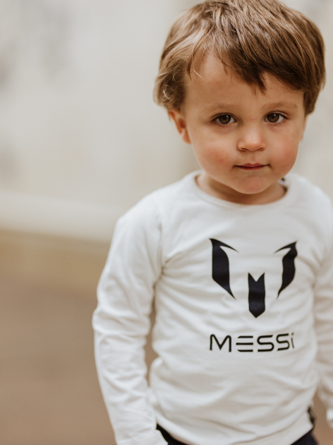 Дитяча футболка з довгими рукавами для хлопчика Messi S49319-2 74-80 см White (8720815173042) - зображення 3