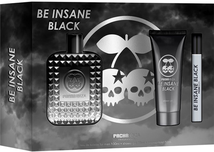 Zestaw Pacha Ibiza Be Insane Black for Him Estuche Woda toaletowa 100 ml + Żel Pod Prysznic 75 ml + Woda toaletowa 10 ml (8411061038338) - obraz 1