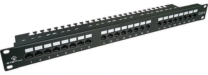 Патч-панель Alantec 19" 1U 24 порти Cat 6 UTP Black (5901738552944) - зображення 1