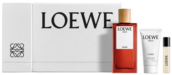 Zestaw Loewe Solo Cedro Woda toaletowa 100 ml + Woda toaletowa 10 ml + Balsam po goleniu 50 ml (8426017076999) - obraz 1