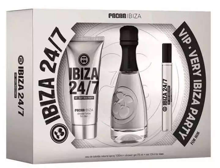 Zestaw Pacha Ibiza 24/7 VIP Him Woda toaletowa 100 ml + Żel pod prysznic 75 ml + Miniaturka 10 ml (8411061015759) - obraz 1