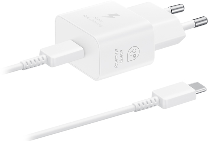 Сетевое зарядное устройство Samsung 25W Type-C Cable White (EP-T2510XWEGEU) - изображение 1