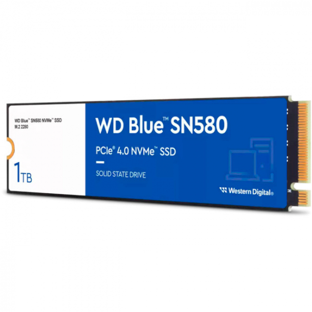SSD накопитель Western Digital Blue sn580 1Tb m.2 pci-e 4.0 x4 3d tlc (wds100t3b0e) - изображение 1