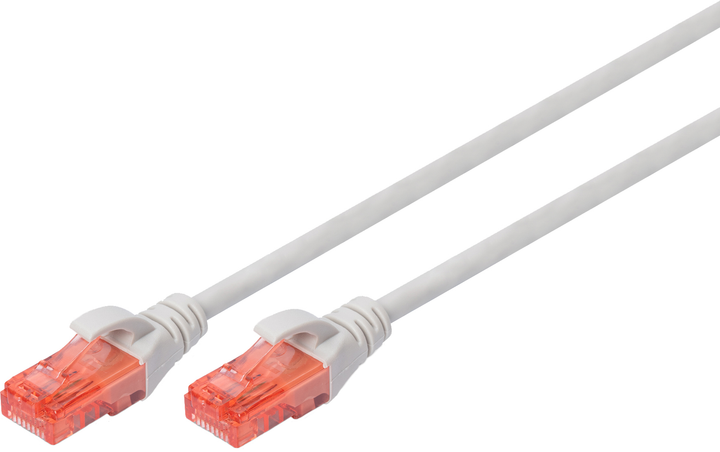 Patchcord Digitus CAT6 UTP 0.5 m AWG CCA PVC Szary (DK-1612-005) - obraz 1