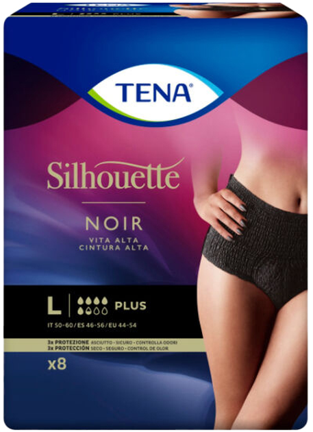 Труси-підгузки для дорослих Tena Silhouette Tall Black Panty L 8 Uds (7322541095127) - зображення 1