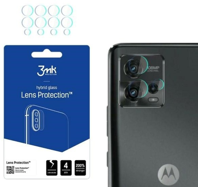 Zestaw szkieł hartowanych 3MK Lens Protection na aparat Motorola Moto G72 (5903108494021) - obraz 1