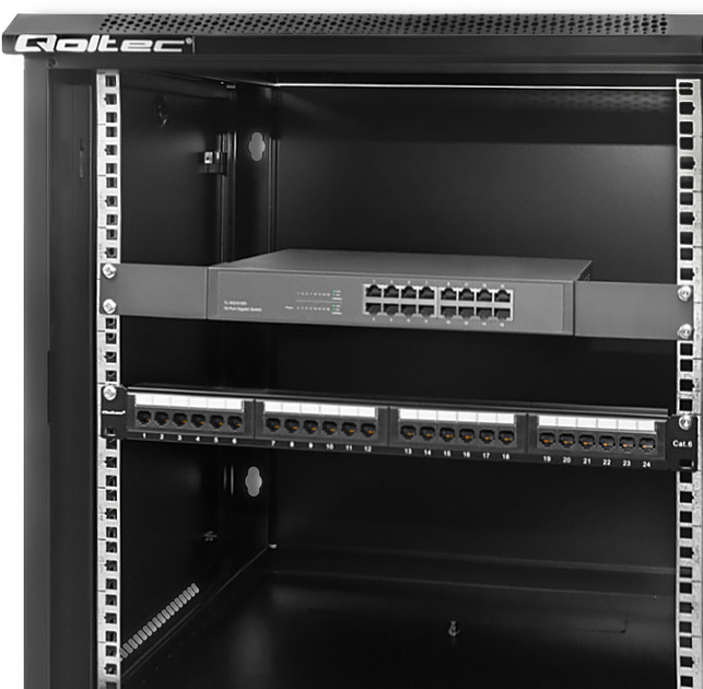 Szafa serwerowa Qoltec RACK 19" 12U 450 x 600 x 635 Drzwi perforowane (5901878544885) - obraz 6