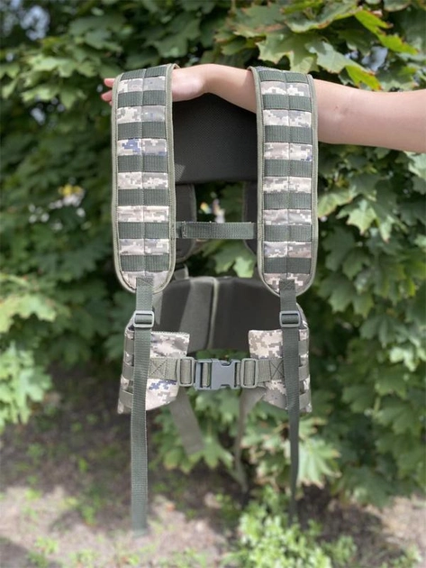 Разгрузочный жилет РПС M-KET Пиксель тактический военный пояс и плече-ременная система с крепелнием MOLLE размер M - изображение 1