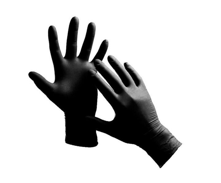 Перчатки нитриловые Medicom упаковка - 1 пара, размер M (без пудры), плотность 5 г, черные - изображение 1