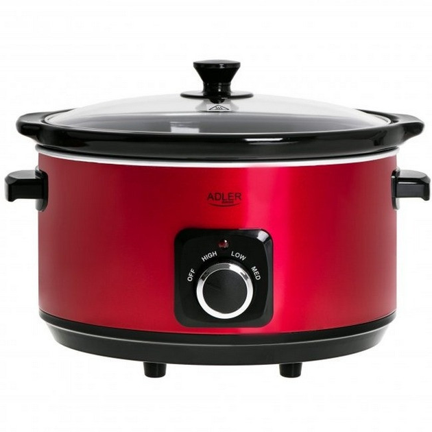 Медленноварка с керамической чашей 5.8 л Adler AD 6413r Red ТМ - изображение 5