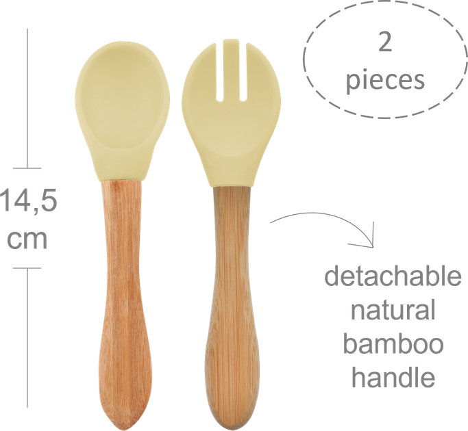 Ложка и вилка силиконовые MinikOiOi Dig In Mellow Yellow (101060059) - изображение 2