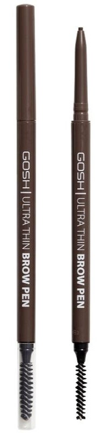 Ołówek do brwi Gosh Ultra Thin Brow Pen Dark Brown 0.09 g (5711914164171) - obraz 1