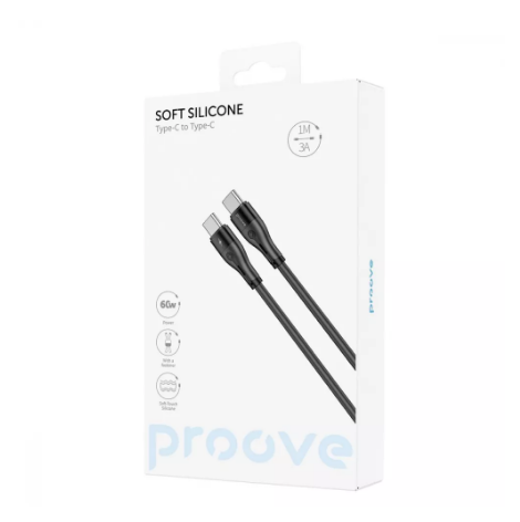 Кабель Charge\OTG Proove Soft Silicone Type-C to Type-C 2.4A 60W 1m Black CCSO60002201 - Фото 2 Кабель Charge\OTG Proove Soft Silicone Type-C to Type-C 2.4A 60W 1m Black CCSO60002201 - изображение 2