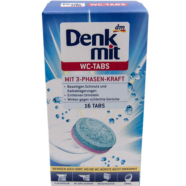 Таблетки Denkmit для чищення унітазу WC-Reiniger Tabs, 16шт