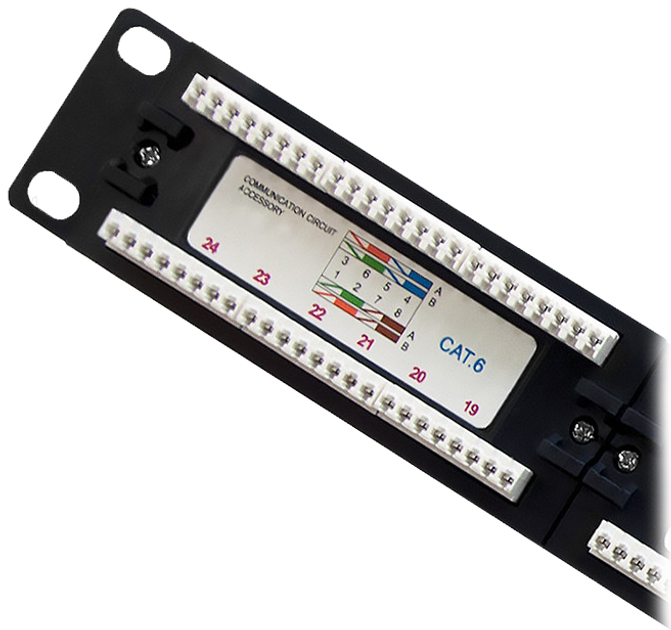 Panel krosowy Qoltec 19" 1U 24 porty Cat 6 UTP Czarny (5901878544748) - obraz 4