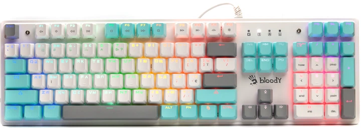 Клавіатура дротова A4Tech Bloody S510R USB Icy White