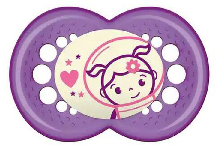Smoczki dla dzieci Mam Baby Dummy Original Night 16+ Silicone Pink (9001616700286) - obraz 1