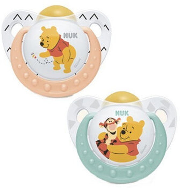 Smoczki Nuk 2 Chupetes Winnie the Pooh LATEX Talla 2: 6-18m (4008600272199) - obraz 1