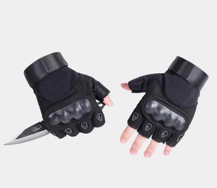 Тактические перчатки безпалые Expert M черные - изображение 2
