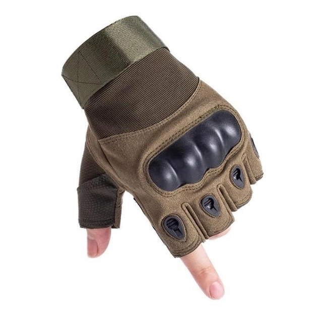 Тактические перчатки безпалые Expert M хаки - изображение 1