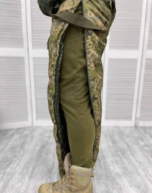 Армійський зимовий водонепроникний костюм Softshell (куртка та штани) на флісі та синтепоні (Камуфляж Піксель) L - зображення 2