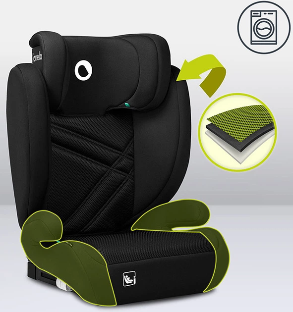 Fotelik samochodowy Lionelo Hugo I-Size 15-36 kg Black Carbon (LO-HUGO I-SIZE BLACK CARBON) - obraz 5