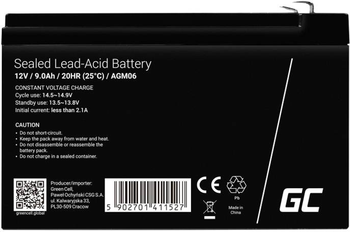 Akumulator Greencell AGM 12V 9Ah (5902701411527) - obraz 3