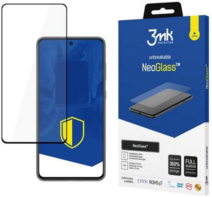 Захисне скло 3MK NeoGlass для Samsung Galaxy S21 FE 5G чорне (5903108474351) - зображення 1