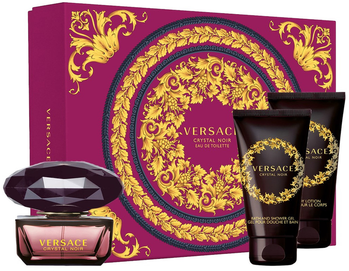 Набір Versace Crystal Noir Туалетна вода 50 мл + Лосьйон для тіла 30 мл + Гель для душу 30 мл (8011003876686) - зображення 1