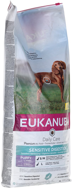 Sucha karma dla szczeniąt Eukanuba Daily Care Puppy Sensitive Digestion 12 kg (8710255185132) - obraz 2