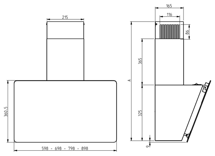 Okap kuchenny TurboAir Kitty BL/A/60 czarne szkło (PRF0114567A) - obraz 2