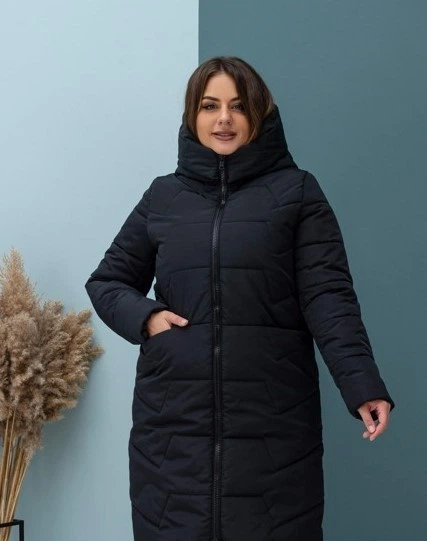 Женское пальто зимнее с капюшоном MODA 200117 68 Черный (М-200117/1 U ...