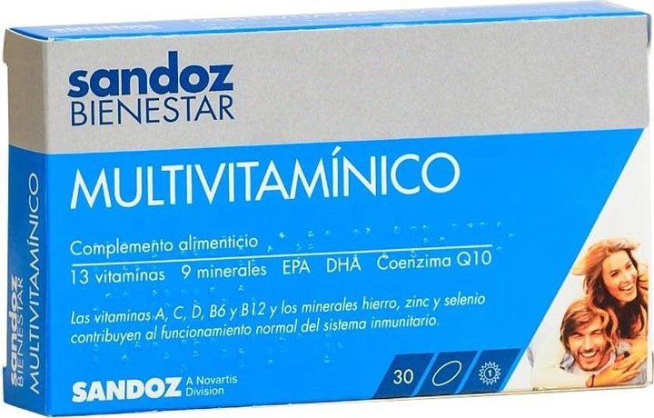 Комплекс вітамінів та мінералів Sandoz Мультивітамін 30 капсул (8470001783806) - зображення 1