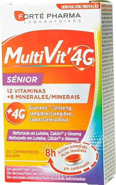 Комплекс вітамінів та мінералів Fort Pharma 12 Мультивіт 4G Senior 30 таблеток (8470001947734) - зображення 1